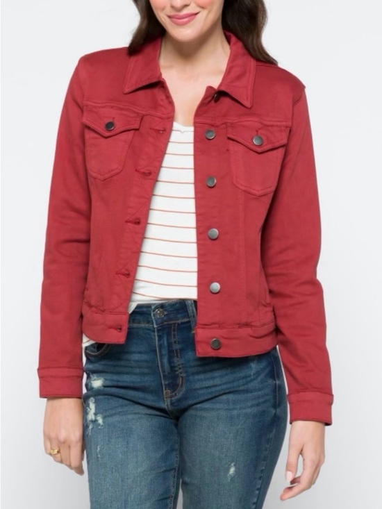 Prosperity Jackets & Blazers - NEW Prosperity Jolene Women's Scarlet Jean Jacket - Button Front